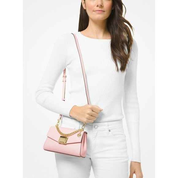NWT MICHAEL MICHAEL KORS  Lita Small Leather Crossbody Bag Pink - Picture 1 of 5
